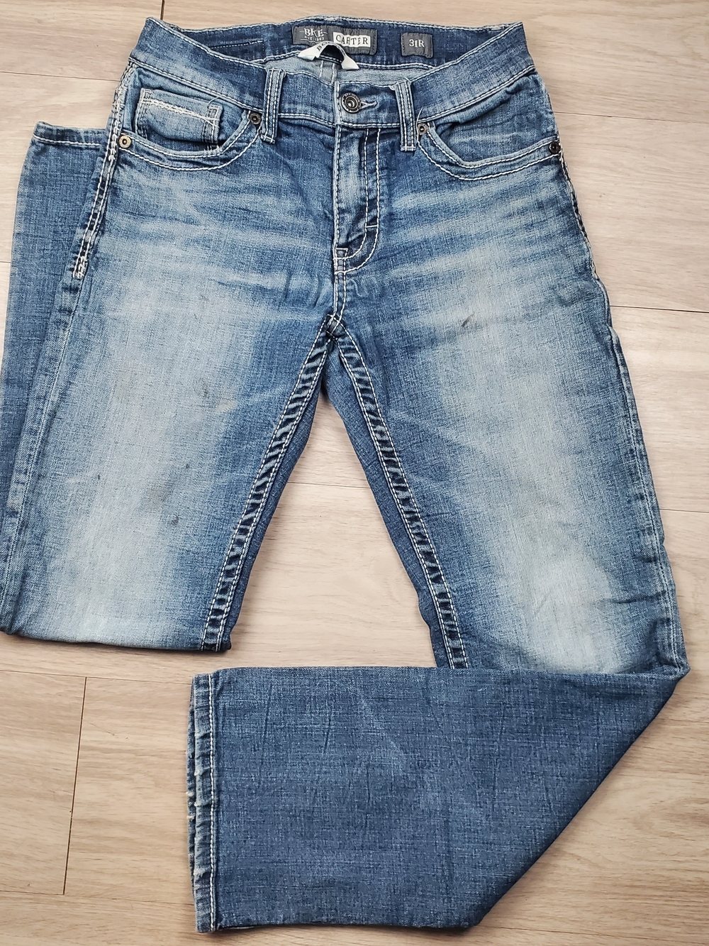 BKE Carter Men's 31R Bootcut Medium Wash Jeans